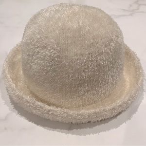 Jaclyn Smith fuzzy chenille bowler hat ✨Y2K✨